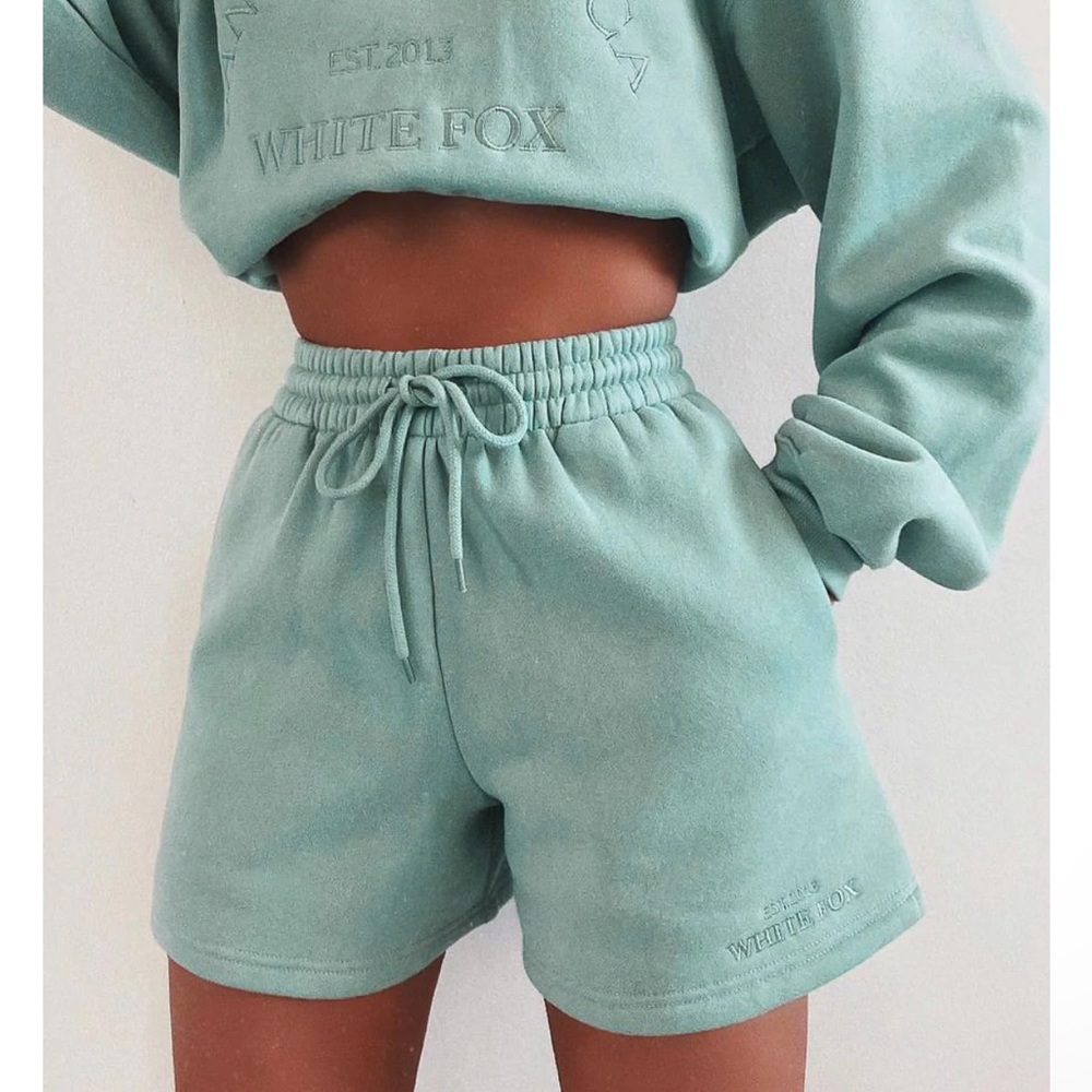 White fox Along For The Ride Lounge Shorts Sage